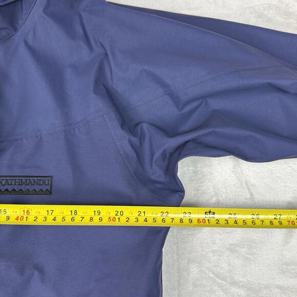 Kathmandu Gore-Tex Waterproof Jacket Rain Vintage Navy Blue Hooded Parka Size 12 - Picture 8 of 9